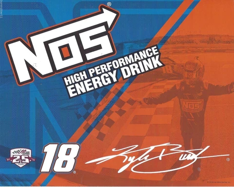 2016 KYLE BUSCH "NOS ENERGY DRINK" #18 NASCAR XFINITY SERIES B/B POSTCARD Cover