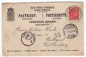 FINNLAND NIKOLAISTAD 1894 Schreibwaren nach Deutschland Stuttgart - Bild 1 von 1