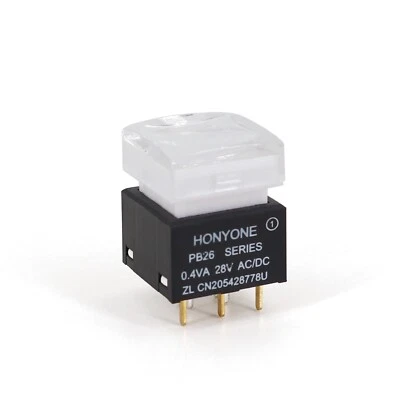 PB26-13M RGB LED Square SPDT Momentary Push Button Switch for Video Processor - Image 1 of 4