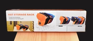 HAT ORGANIZER DISPLAY ACRYLIC HAT RACKS FOR 14 BASEBALL CAPS 2 PACK BLACK NIB - Picture 1 of 5