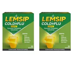 2X PACK DE 10 SOBRES DE LIMÓN LEMSIP RESFRIADO Y GRIPE - Imagen 1 de 4
