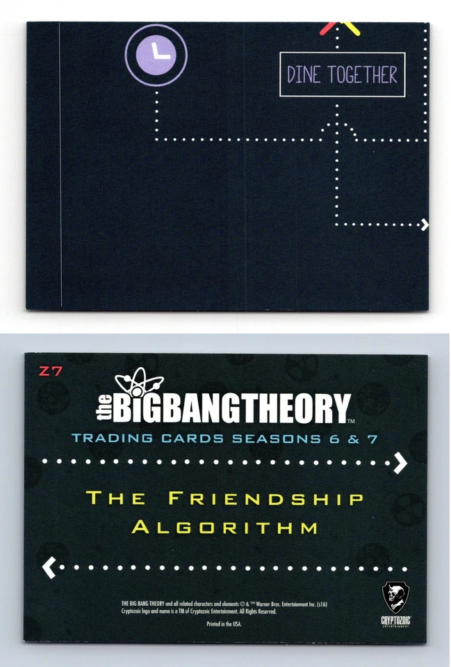 Big Bang Theory #Z7 Season 6/7 Cryptozoic 2016 Friendship Algorithm Puzzle Card - Image 1 of 1