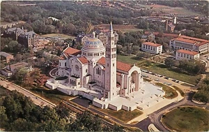 National Shrine Immaculate Conception Washington DC aerial view Postcard - Picture 1 of 2