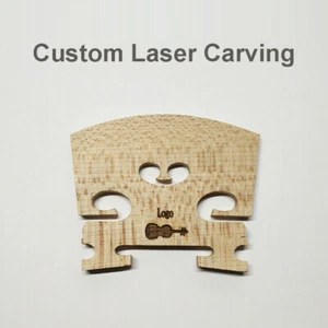 10x Custom Logo 1/16 - 4/4 Violin Maple Bridge String Parts Laser Carving Words - Picture 1 of 2