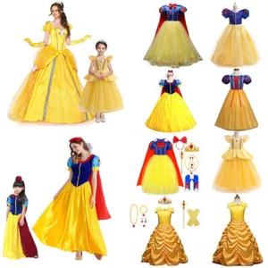 Women Girls Snow White / Belle Disney Princess Dress Cosplay Costume Mom Dau ~ - Picture 1 of 12