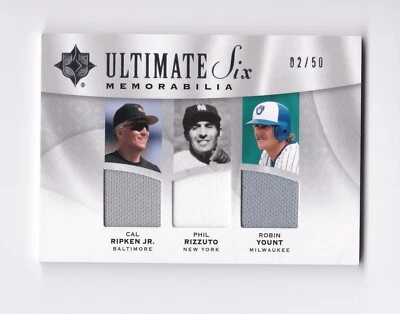 Ultimate Six Memorabilia 2009 Cal Ripken Jr. Boudreau Yount Rizzuto Carew/50 Foto 1 de 4