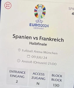 Spanien-Frankreich Halbfinale 2 Tickets EURO 24 - Bild 1 von 2