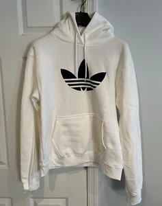 Nuevo con etiquetas Adidas Trefoil Pullover Blanco Sudadera con Capucha Blanco Para Hombre Talla Mediana - Imagen 1 de 2