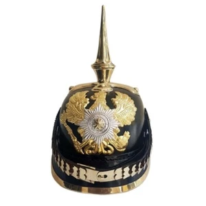 Handmade Wearable Prussian Imperial Officer Pickelhaube German Leather Helmet - Picture 1 of 9