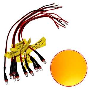 10 Pieza 5mm LED Aprox. 15cm Cable para 12V Dc Con Resistencia Acabado - Picture 1 of 1