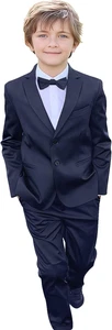 Silk Satin Suit for Boys Tuxedo 2 Piece Suit Slim Fit Boys Formal Suit Kids Suit - Picture 1 of 20