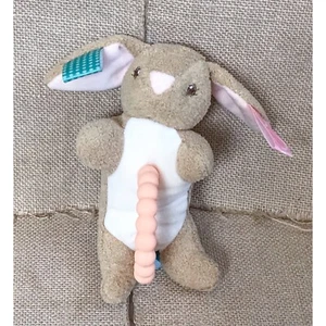 Taggies Bunny Rabbit Teething Ring Teether Plush Lovey Rattle Stuffed Animal Toy - Picture 1 of 7