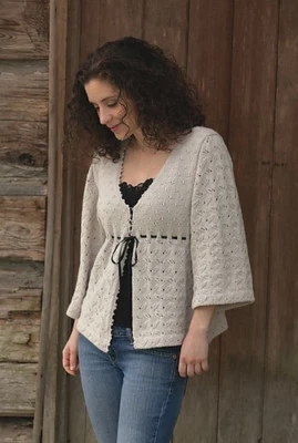 Dolce Handknits Knitting Pattern #WBLI-0607 Bloomsbury - Empire A-Line Cardigan - Image 1 of 4