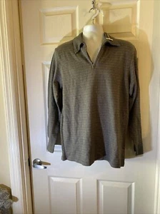 NWT CLAIBORNE 1/4 Zip Shirt. Men’s M. L/S. Gray Houndstooth. PG-13 - Picture 1 of 12