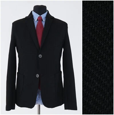 Mens Blazer 40R UK Size ITALIAN ARMY Herringbone Black Sport Coat Jacket - Image 1 of 4