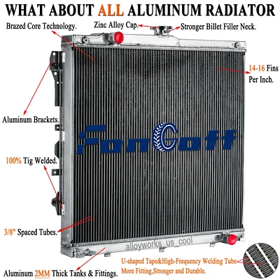 Fit 2007-2013 Toyota Tundra& 2008-2014 Toyota Sequoia 4.6 5.7L V8 3-Row Radiator Foto 1 de 4