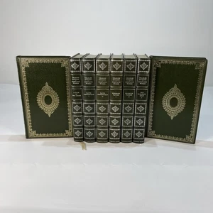 Charles Dickens Heron Books 8 Vol Green Faux Leather Tale Two Cities Pickwick - Picture 1 of 10