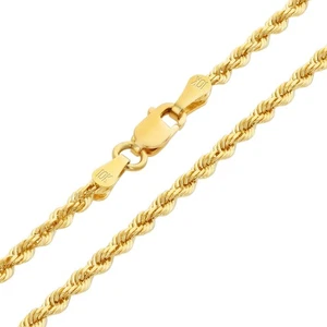 10k Oro Amarillo 2mm Diamante Corte Cuerda Italian Cadena Colgante Collar Hombre - Imagen 1 de 12