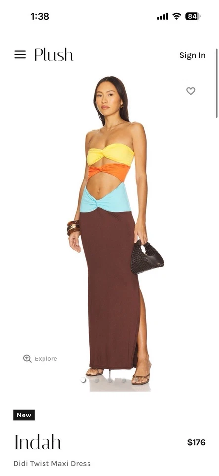 Indah 女式 Didi Twist 长裙 XS 码 — 第 1/2 张图片