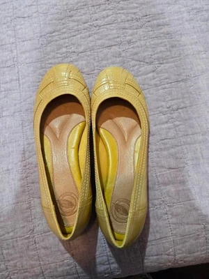 Zapatos planos de ballet de cuero Nurture para mujer con detalles tejidos - talla 7 1/2 - tostado Foto 1 de 2