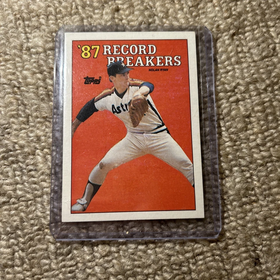 1988 Topps Baseball Card #6 Nolan Ryan 87 Record Breakers Error Card   - Image 1 of 4