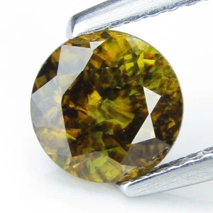1.16Cts Natural  Sphene/Titanite 6.8mm Round Shape Collection Gemstone - Picture 1 of 3