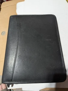 "Planificador de carpeta de 7 anillos Kirkland Signature negro de cuero genuino cremallera 8x 10,5""" - Imagen 1 de 12