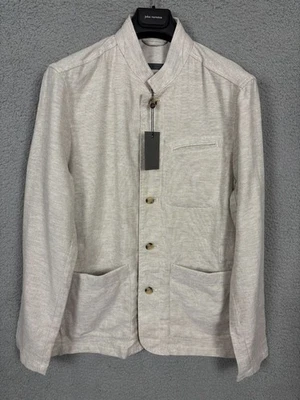 John Varvatos Mens Beige Linen-Blend Jacket Size 46 Button-Up With Pockets NWT's - Image 1 of 4