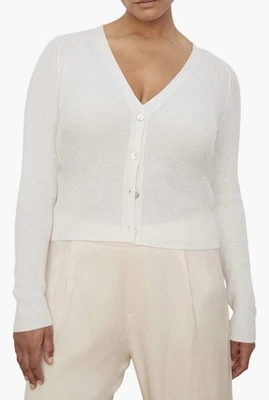 Cárdigan blanco roto de lana/cachemira manga raglán Vince $395 nuevo con etiquetas talla 2X NUEVO Foto 1 de 4