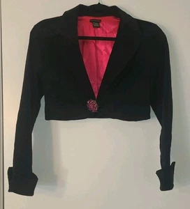 F.A.N.G. Y2K Valour Half Coat Blazer Cropped Cotton Jacket Designer Sz Large - Picture 1 of 12