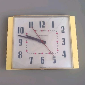 Rarität 50er Jahre Vintage Art Deco gelbe GE Electric Uhr 2H38 getestet & funktioniert - Bild 1 von 9
