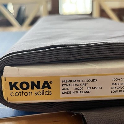Kona Cotton COAL GREY Robert Kaufman 3.5 Yard Continuous Cut - Image 1 of 2