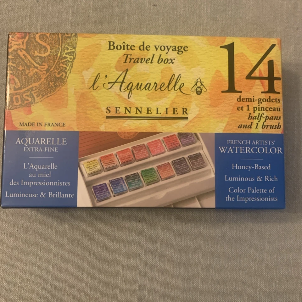 Sennelier French Artists Watercolor Plastic Travel Box,set Of 14,multicolor - Image 1 of 1
