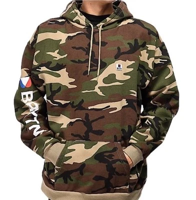 Sudadera con Capucha BRIXTON Para Hombres Stowell Camuflada Verde Talla Grande Calle Urbana Hip Rap Arte Antiguo  Foto 1 de 3
