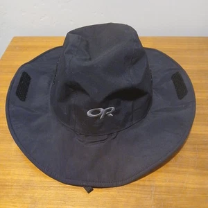 OUTDOOR RESEARCH Gore-Tex Waterproof BLACK Seattle Sombrero Sun Rain Hat Sz L - Picture 1 of 7