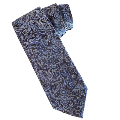 Corbata Stefano Ricci 100% Seda 2 Tonos Azul Paisley Colección de Lujo Nueva Clásica Foto 1 de 4