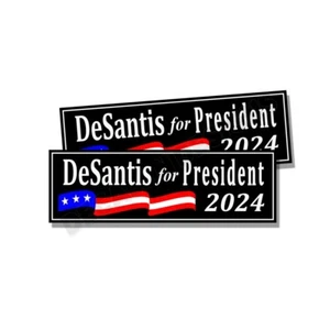 DeSantis For President Ron 2024 Adesivi Decalcomanie USA NERO 9x3 Confezione da 2 - Foto 1 di 5