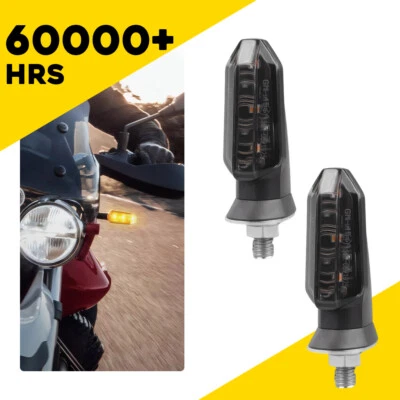 Indicador intermitente ámbar con luz de giro LED ahumada para motocicleta 2 piezas universal EE. UU. Foto 1 de 4