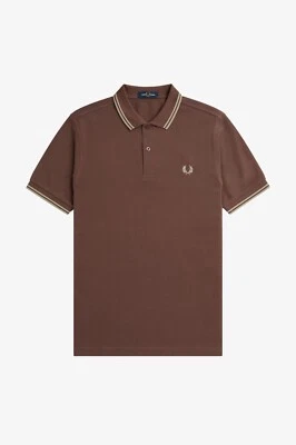 Fred Perry Polo M3600 Hombre U85-Brick/Grey Cálido Nuevo SS24 - Imagen 1 de 2