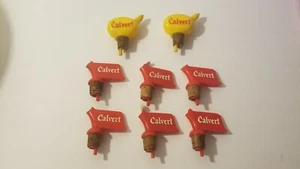 Vintage 8 Stück Calvert Whisky Ausgießer (Kunststoff) rot gelb D5 - Bild 1 von 11