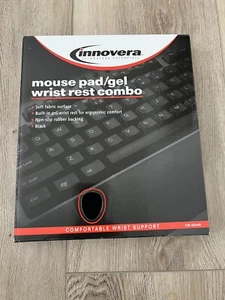 Innovera Mauspad mit stoffbezogener Gel-Handballenauflage 10,37 x 8,87 schwarz IVR50448 NEU - Bild 1 von 2