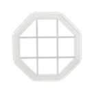 Fixed Octagon Geometric Window Vinyl Insulated Glass Criss Crossed Grid Frame