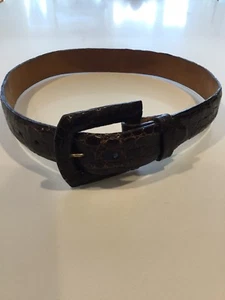 Vintage Damen echter Krokodilgürtel M Cordovan braun (35 Zoll) - Bild 1 von 11