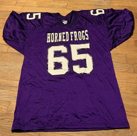 Gator Athletics Youth TCU HORNED FROGS Football Jersey Sz. YXL NEW #65 BIG12 Cover
