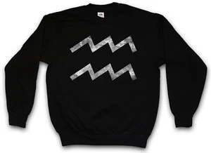 ZODIAC SIGN AQUARIUS PULLOVER SWEATSHIRT Star Sign Astrology Horoscope - Picture 1 of 1