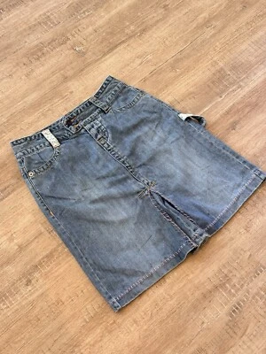 Falda vaquera vintage azul asfalto para mujer talla 1 bordada 💙 Foto 1 de 4