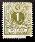Belgium-1869-1c Green-Used-Damage bottom right