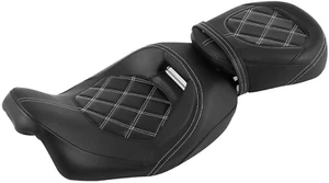 Low-Profile Driver Rider Passenger Pillion Two up Leather Seat Fit for Harley Ro - Picture 1 of 12