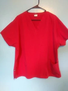 DICKIES red 2-pocket hospital scrub top! Size large - Picture 1 of 2