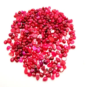 Natural Ruby 4X3 MM Pear Red Burma Cabochon Loose Gemstone Lot - Picture 1 of 5